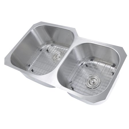 Nantucket Sinks 35 Inch Double Bowl Undermount Stainless Steel Kitchen Sink NS3520-16